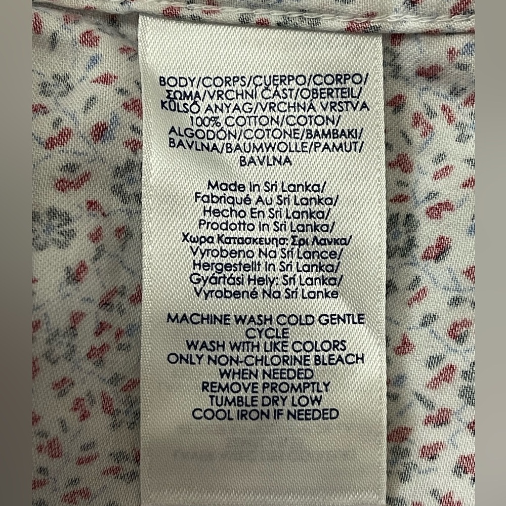 Chaps by Ralph Lauren No Iron Floral Button-down Shirt Size Large - Picture 7 of 9